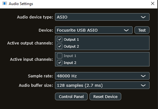 Audio Settings