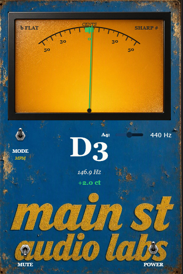 Vintage Tuner Stompbox Plugin GUI